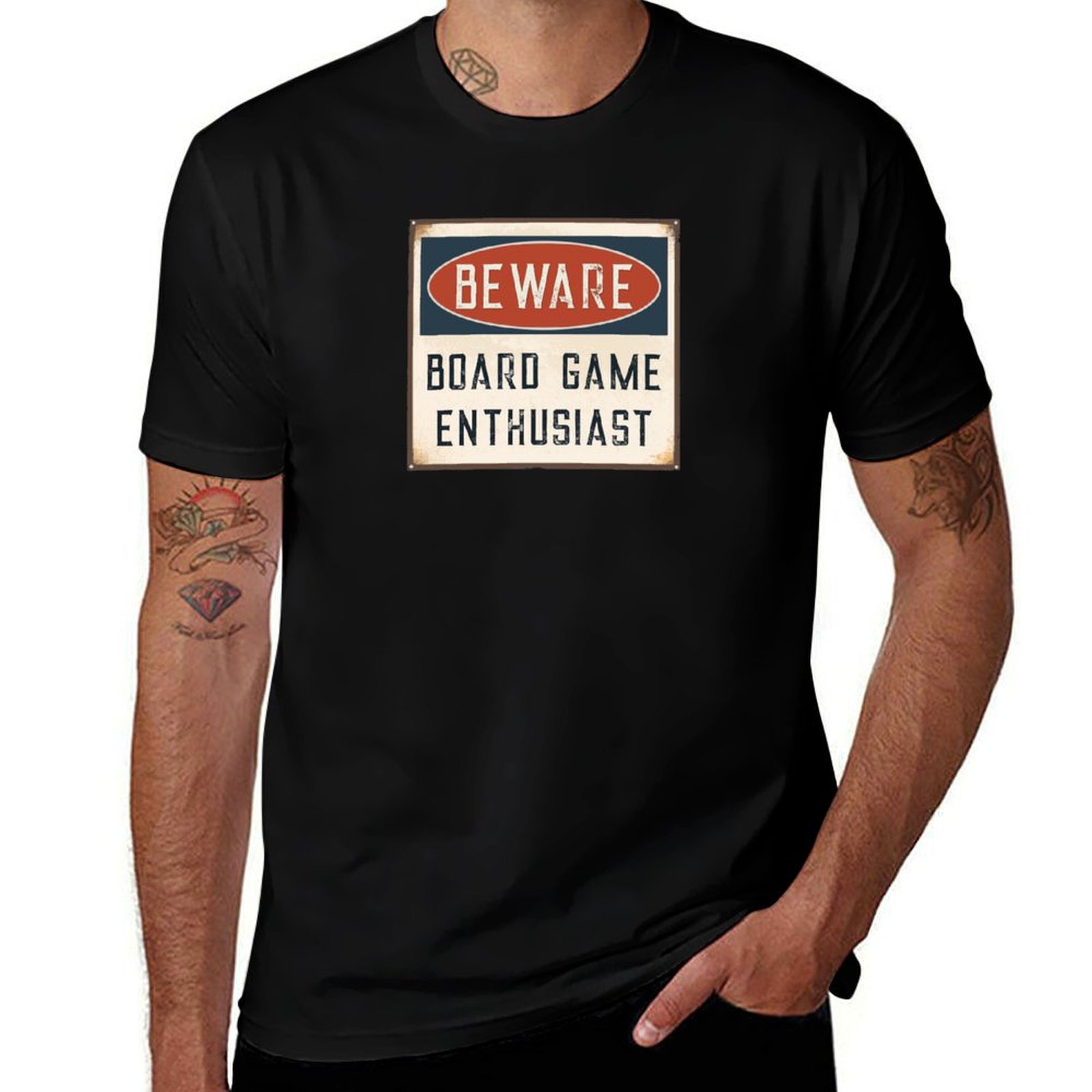 Board Game Geek - Beware Board Game Enthusiast Distressed Text