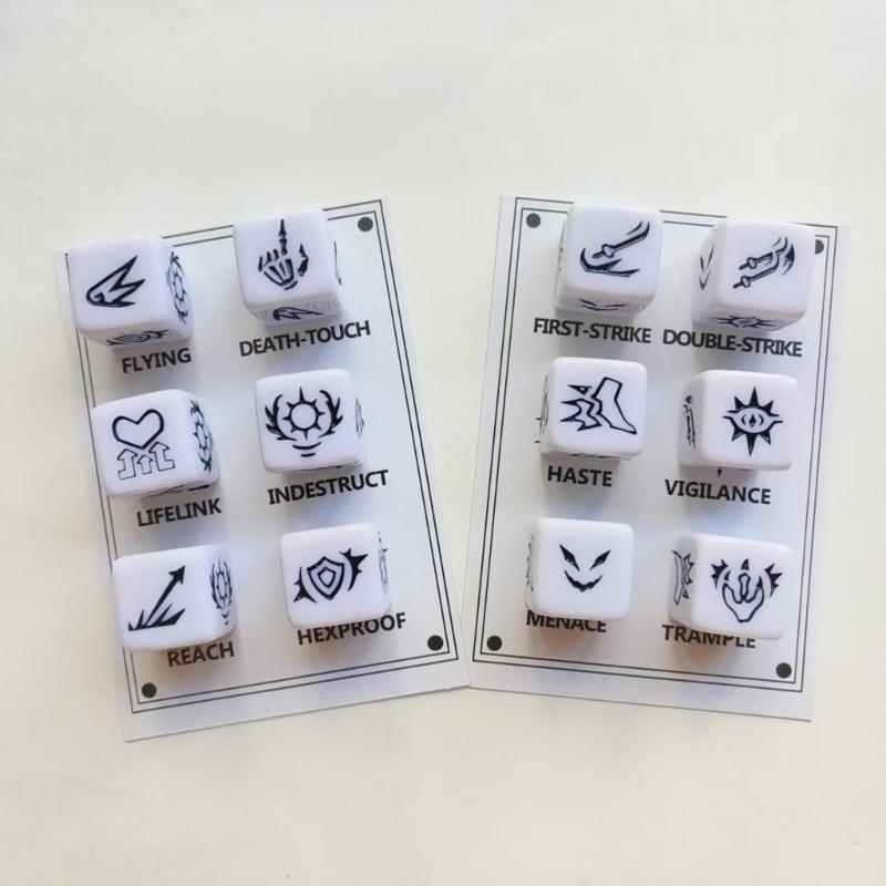 Game Token Counter - Acrylic Keyword Pattern Round Corner Dices