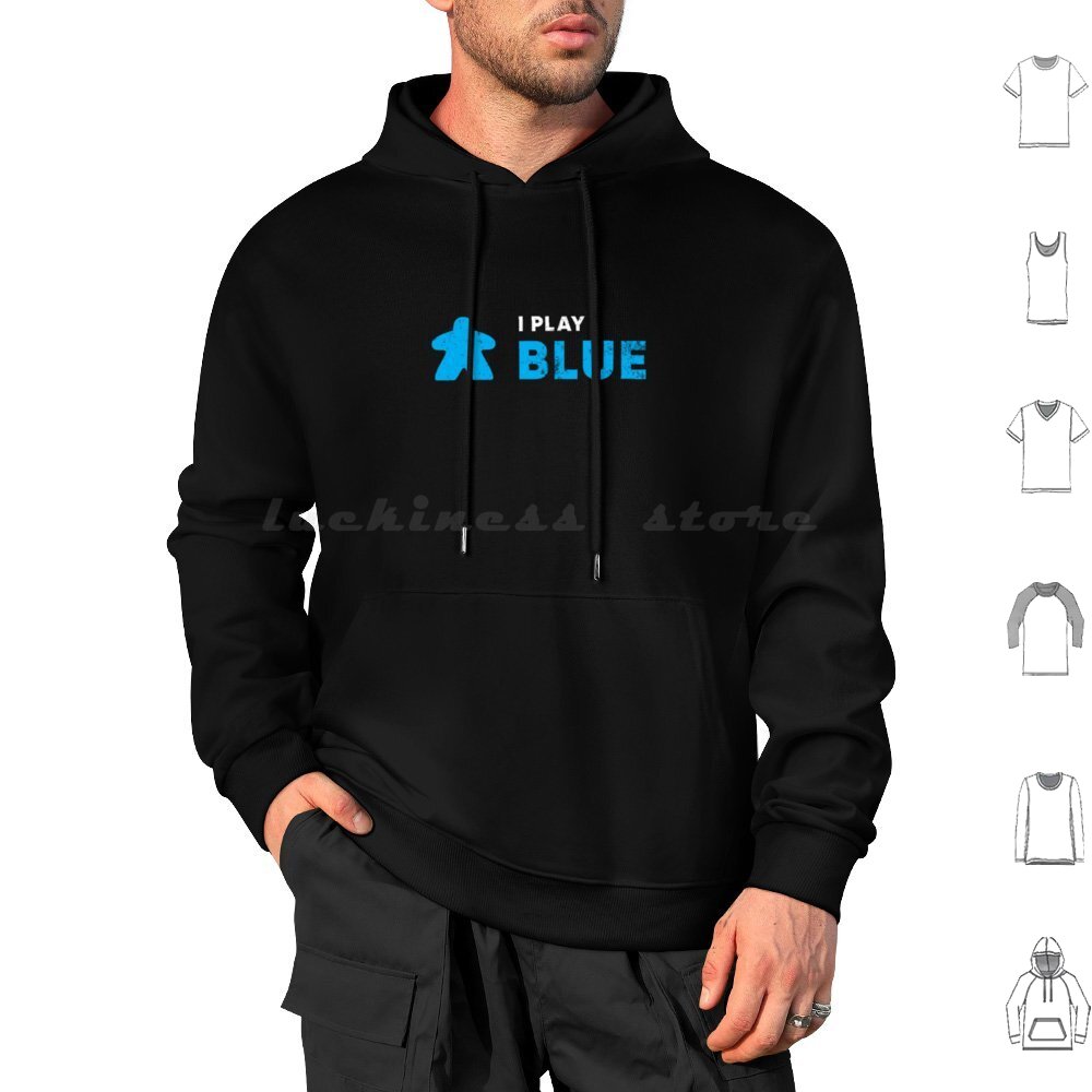 Board Game Geek - I Play Blue Hoodie Cotton Long