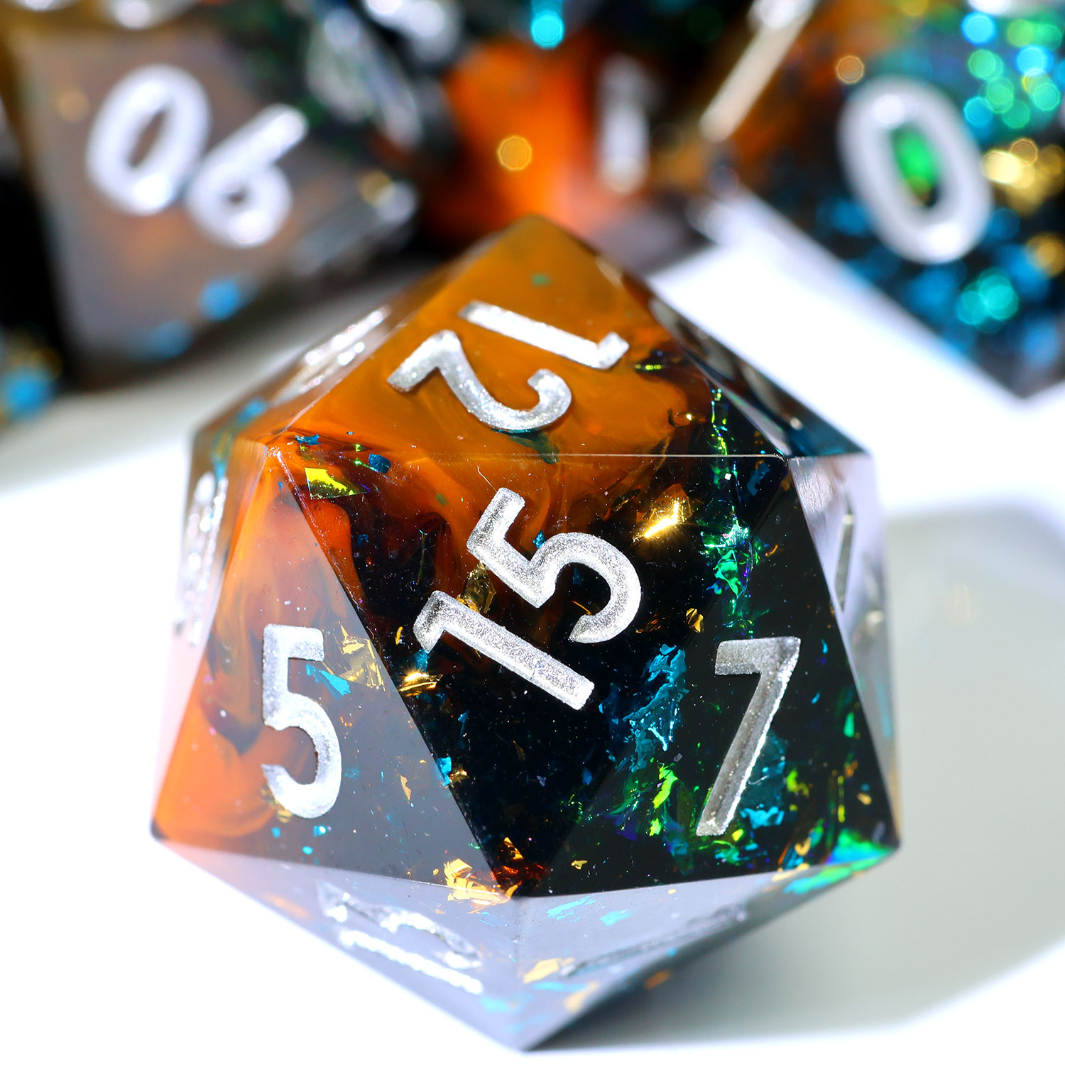 Board Game Roleplay - Dragon Amber Handmade Resin DND Dice