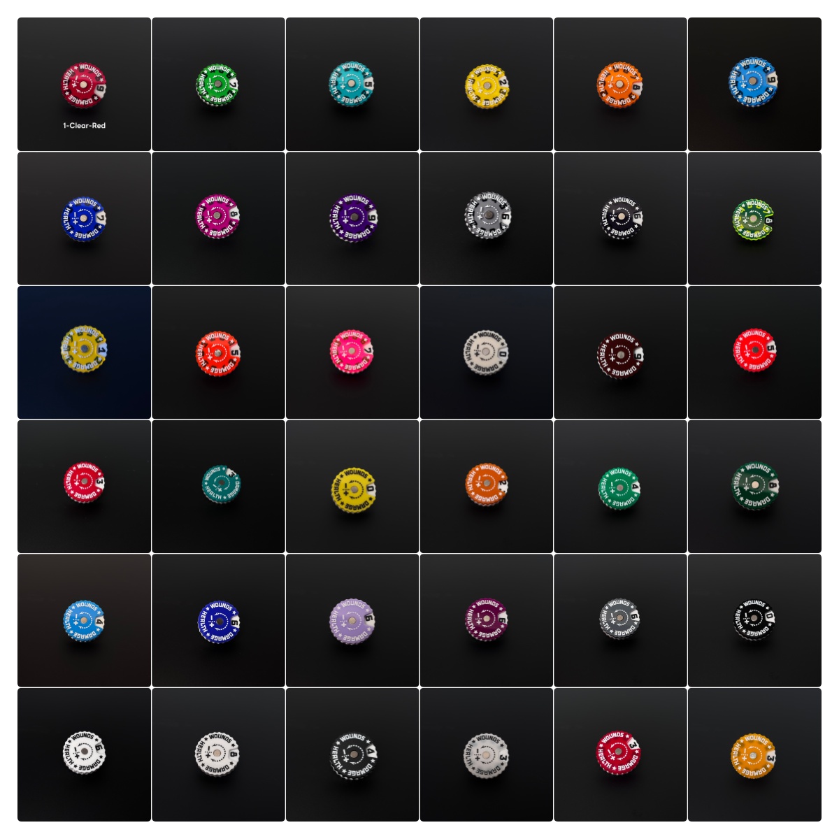 Game Token Counter - 25x25x6mm Wound Tracker Table Game Tracker