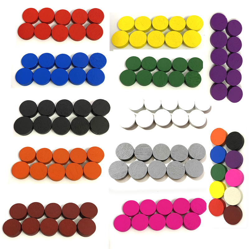 50pieces 15*5MM 11 Colors Wood - Game Token Counter review and price