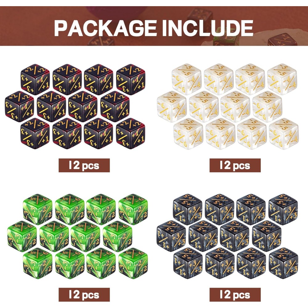 48 Pcs Counter Dice -1/+1 Coun - Game Token Counter review and price