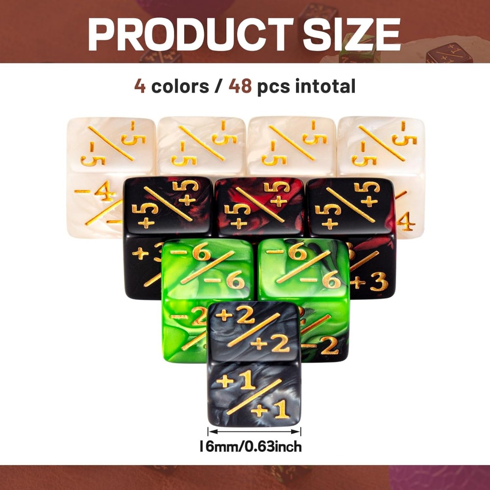 48 Pcs Counter Dice -1/+1 Coun - Game Token Counter review and price
