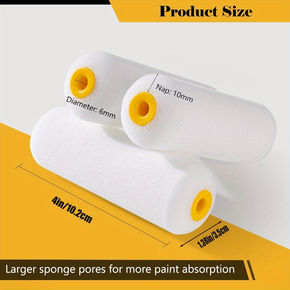 10 pcs Sponge Paint Roller Sma - Miniature Painting Set review and price
