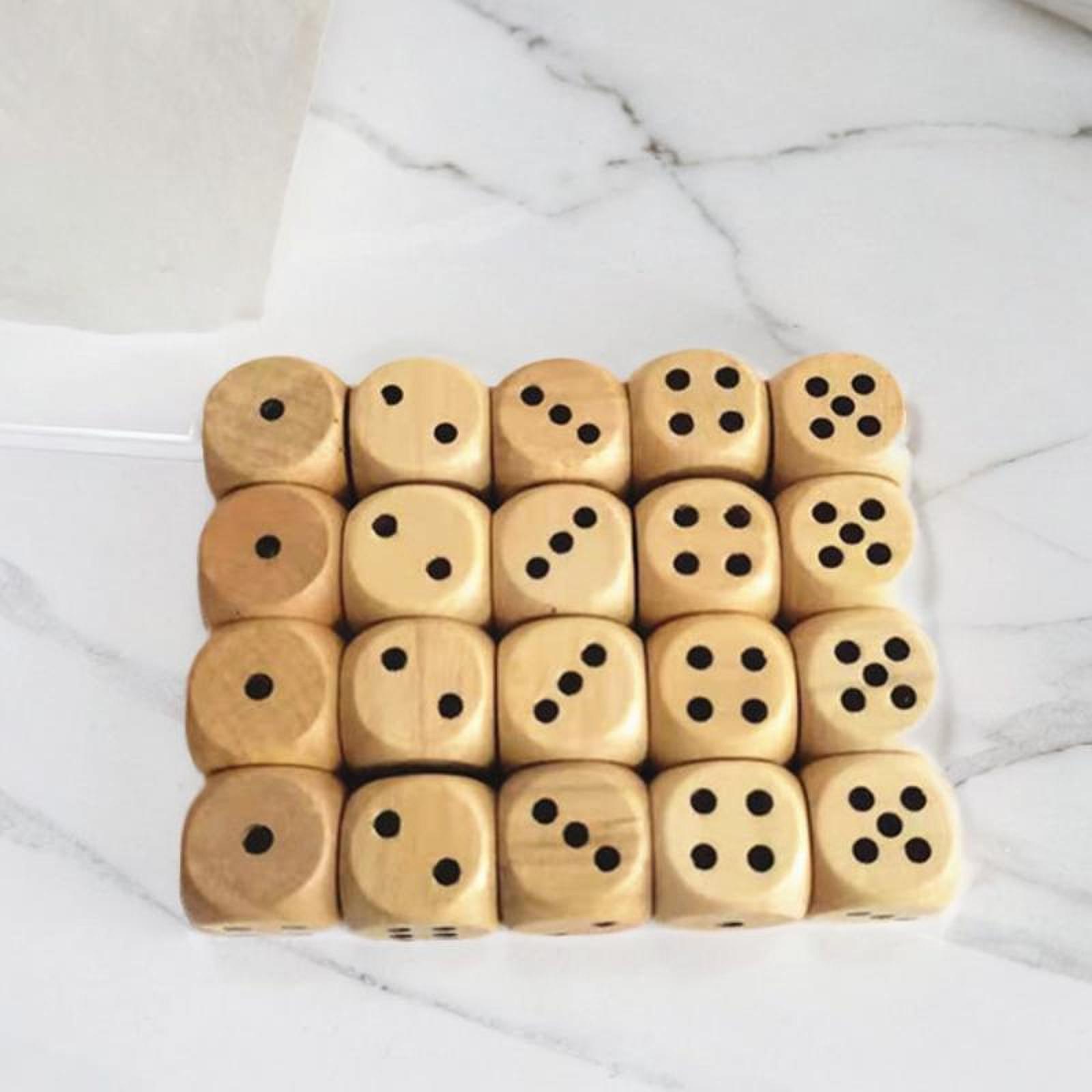 Wooden Six Sided Dice Set 2cm  - Board Game Roleplay review and price
