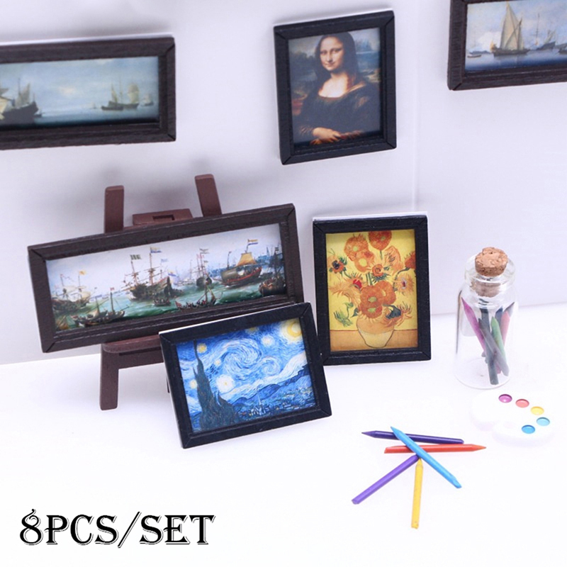 8Pcs/Set 1:12 Dollhouse Miniat - Miniature Painting Set review and price