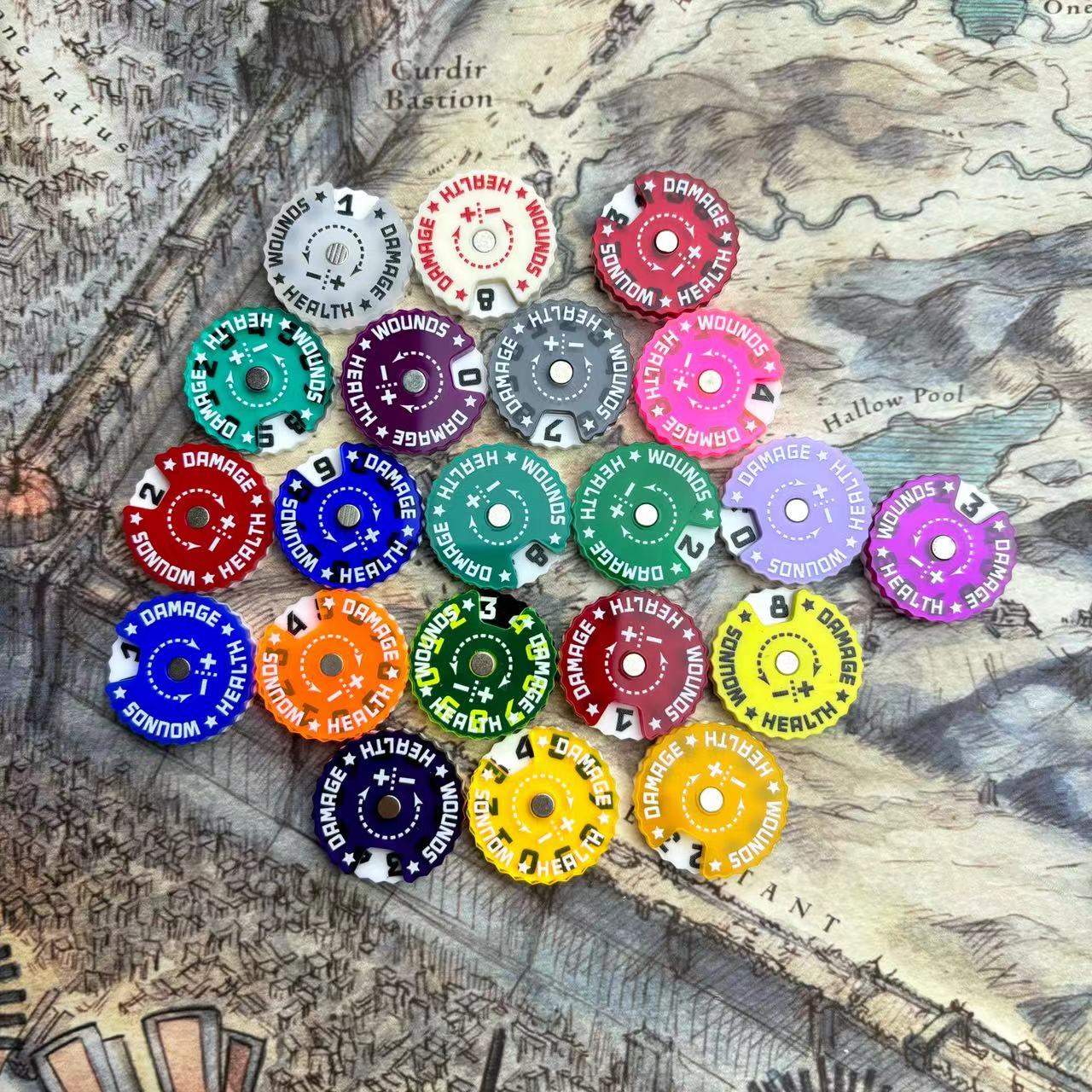 25x25x6mm Wound Tracker Table  - Game Token Counter review and price