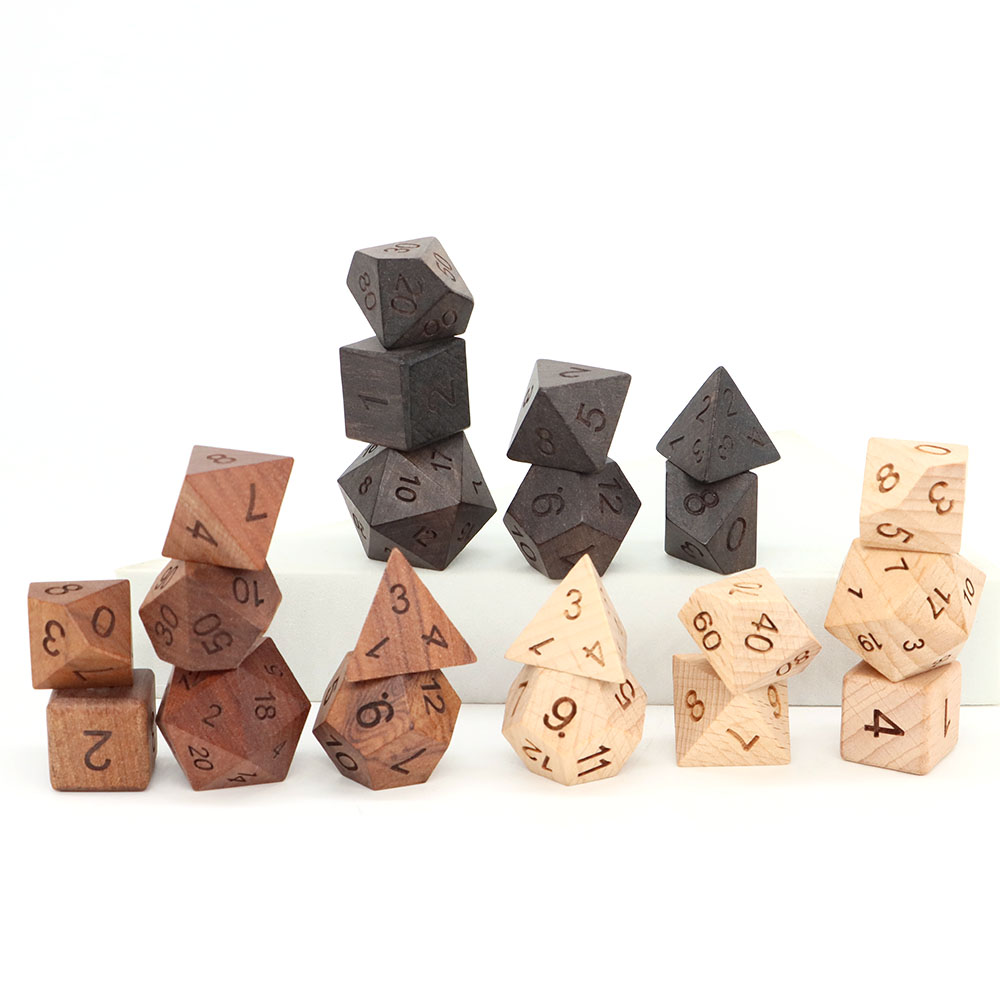 7Pcs/Set Wooden Dice d4-d20 Po - Board Game Roleplay review and price