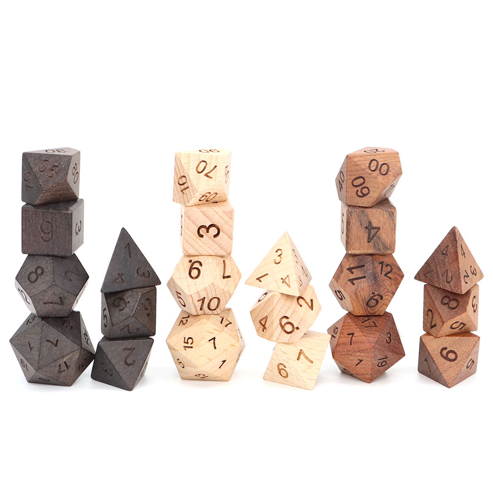 7Pcs/Set Wooden Dice d4-d20 Po - Board Game Roleplay review and price